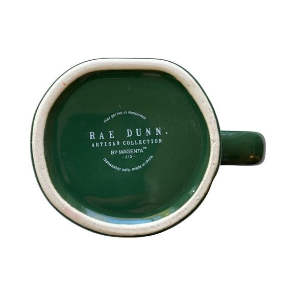 Rae Dunn Christmas SANTA'S ELF Mug with Figural Topper Lid Green Ceramic NIP - Picture 7 of 13